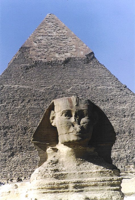 Sfinks i piramida Chefrena, Giza