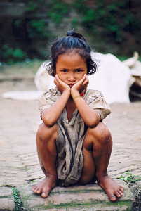 Dziewczynka w Bhaktapur